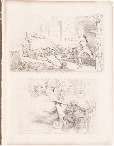 James Gillray cartoons ohn Bull Baited by the Dogs or Excise



Smelling Out A Rat; or, The Athesistical Revolutionist Disturbed in his Midnight Calculation